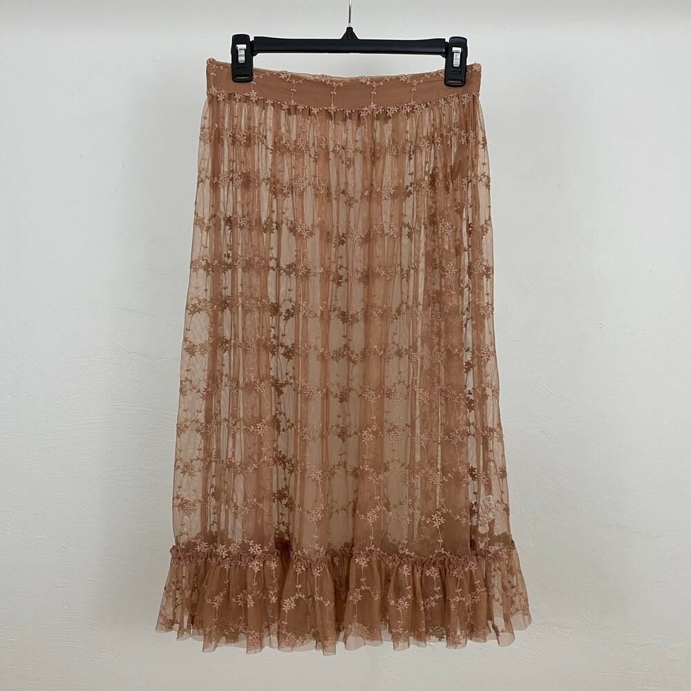 Free People Intimately Lace Connections Skirt - Copper - Size Small